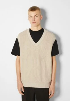 BershkaV-NECK - 03085715 - Linne - Sand