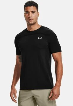 Under ArmourSEAMLESS - T-shirt Med Print - Black
