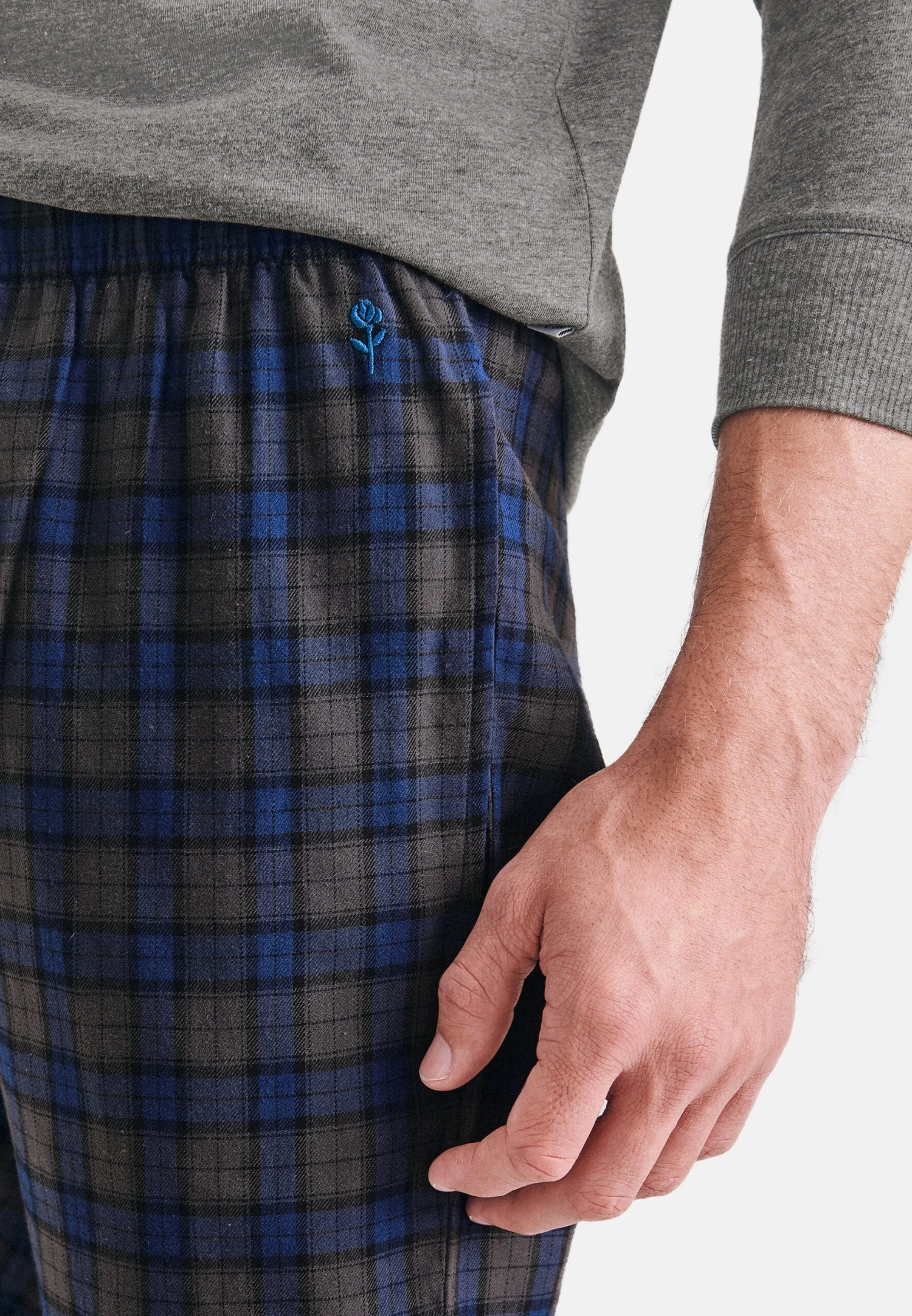 SeidenstickerX-MAS - Pyjamas - Grey / Navy Olive Check 5 SeidenstickerX-MAS - Pyjamas - Grey / Navy Olive Check - Bild 3