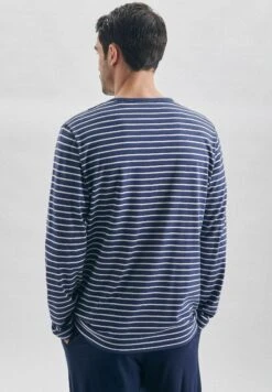 SeidenstickerLANGARM STREIFEN - Pyjamasöverdel - Blue