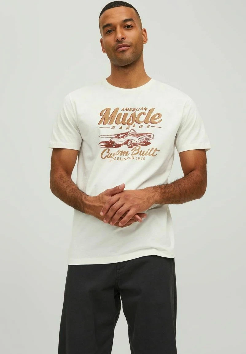 JACK&JONES Premium Jack & Jones PREMIUMCREW NECK - T-shirt Med Print - Cloud Dancer 3 JACK&JONES Premium Jack & Jones PREMIUMCREW NECK - T-shirt Med Print - Cloud Dancer