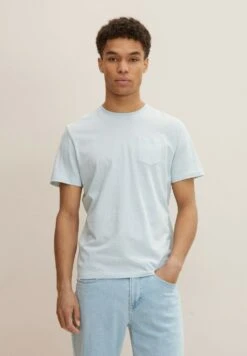 TOM TAILORT-shirt Med Print - White Mint Triple Stripe
