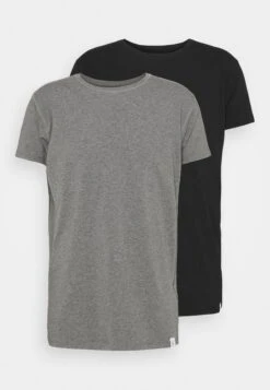 SIKSILKLOUNGE TEE 2 PACK - Pyjamasöverdel - Black/grey Marl -Stil och Komfort Butik 90aa11fd819645f09977143c0559857f