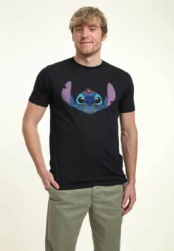 Henry TigerLILO & STITCH SUGAR SKULL STITCH UNISEX - T-shirt Med Print - Navy Blue