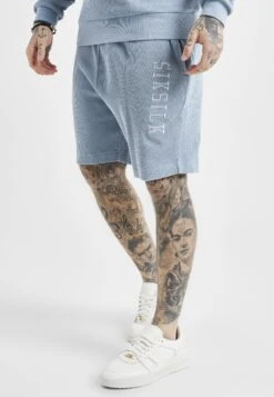 SIKSILKEMBROIDERED WAFFLE TEXTURE - Träningsbyxor - Blue