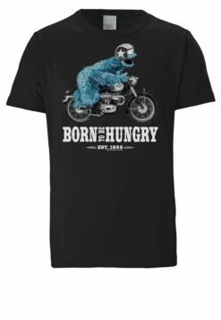 LOGOSHIRTSESAMSTRASSE - KRÜMELMONSTER MOTORRAD - T-shirt Med Print - Schwarz