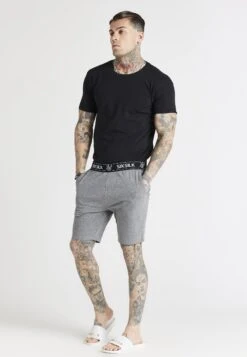 SIKSILKLOUNGE TEE 2 PACK - Pyjamasöverdel - Black/grey Marl -Stil och Komfort Butik a363ecabc9ae41b393e73978d8203fb7
