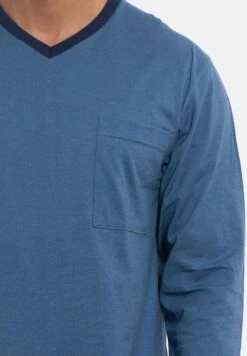 AMMANN2 SET LANGARM - Pyjamas - Blau Blau Gestreift -Stil och Komfort Butik afc38880c7e442eab5cac66e253b0435