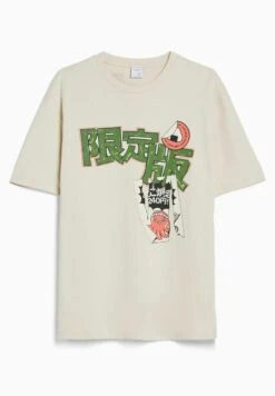 BershkaBOXY - T-shirt Med Print - Camel -Stil och Komfort Butik b9d4f6be12e04e9b892dd25a522946d2