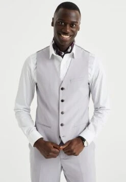 WE FashionSLIM FIT MET STRETCH - Kostymväst - Grey